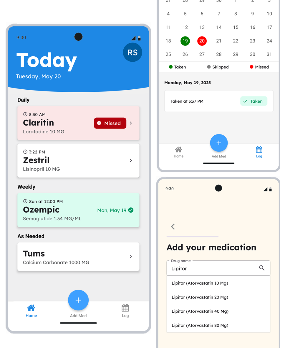 App screens